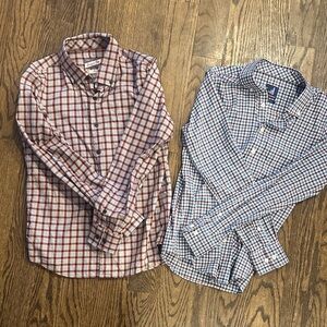 Boy's Plaid Button-Down Shirts - Red and Blue